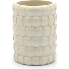 Khi-Zai Kalemlik Krem Örgü Poliresin Model Ofis Gereci 9X9X12CM