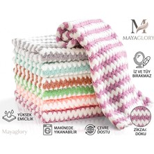 Store Çok Amaçlı Mikrofiber Temizlik Bezi Seti - 3'lü Paket, Yüksek Emici, Iz ve Tüy Bırakmayan Mutfak, Cam ve Araç Kurulama Havlusu (Dalgalı Doku, Çok Renkli)