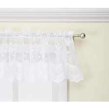 Store Home Fashions Mona Lisa Jakarlı Fistolu Dantel Saçak, 56 x 15 Beyaz