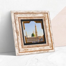 Khi-Zai Ravza-I Mutahhara Taş Duvar Tablosu - Çerçeveli Taş Tablo - Dekoratif Duvar Sanatı - Modern Ev ve Ofis Duvar Dekoru T1-57