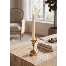 The Mia Brass Pirinç Şamdan ve Tealight Mumluk 12 cm