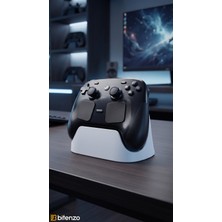 Bitenzo 3D Steam Controller Ile Uyumlu Gamepad Standı - Özel Yuvalı Ergonomik Oyun Kolu Tutucu Aparat