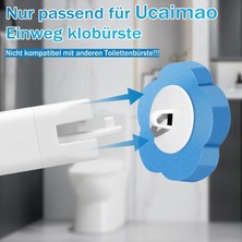 Store Hijyenik Kullan At Klozet Fırçası 10'lu Yedek Süngeri - Tek Kullanımlık Tuvalet Temizleyici - Bakterisiz ve Kokusuz Banyo Temizliği (Mavi, Yuvarlak)