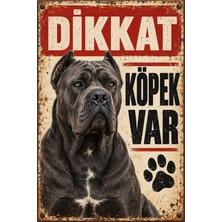Lucena Cane Corso Dikkat Köpek Var Metal Tabela Retro Dekoratif Uyarı Levhası 15X20 cm