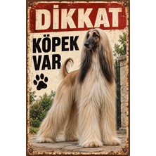 Lucena Afghan Hound Dikkat Köpek Var Retro Metal Tabela Dekoratif Uyarı Levhası 15X20 cm
