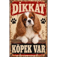 Lucena Cavalier King Charles Spaniel Dikkat Köpek Var Retro Metal Uyarı Tabelası 15X20 cm