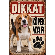 Lucena Beagle Dikkat Köpek Var Metal Tabela Retro Dekoratif Uyarı Levhası 15X20 cm