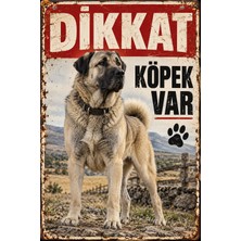 Lucena Kangal Dikkat Köpek Var Metal Tabela Retro Dekoratif Uyarı Levhası 15X20 cm