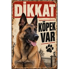 Lucena Belçika Malinois Dikkat Köpek Var Retro Metal Duvar Tabelası 15X20 cm