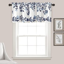 Store Tanisha Oda Karartma Pencere Perdesi Saçağı, 45,72 cm U x 132,08 cm G, Lacivert ve Beyaz