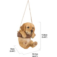 Store Gift Ltd Hi Line 87704-I Asılı Golden Retriever Köpek Yavrusu Dış Mekan Heykelcik, Taba Kahverengi