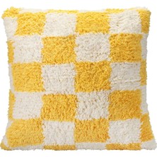 Store Pop Plaid Dokuma Yastık Sarı 45X45CM