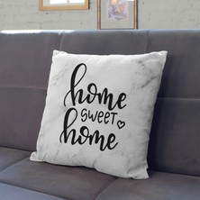 Store Mermer Desenli Line Art Tasarımlı Kırlent Yastık
