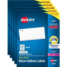 Store Easy Peel Return Için Adres Etiketleri Lazer/led Yazıcı, 1/5,1 cm x 1 – 3/10,2 cm Box 8.000, Fall 5 Adet (5167)