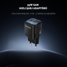 Aydogan's 35W Gan Hızlı Şarj Adaptörü, Hızlı Şarj Başlığı,1x Type-C Girişi, 1x USB Girişi, Güçlü Performans, Aşırı Gerilim, Kısa Devre, Isınma ve Akım Koruması, Gelişmiş Güvenlik ve Geniş Uyumluluk (Kablo Dahi)