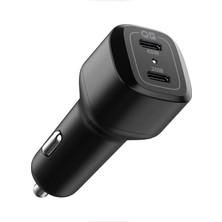 Aydogan's 65W Usb-C 2 Port Araç Içi Hızlı Şarj Aleti Pps Desteği Akım Korumalı Güç Adaptörü Çakmaklık iPhone & Android & iPad & MacBook Type-C - ACP02562