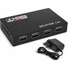Aydogan's Primex PX-5004 4 Port HDMI Splitter, 1 Giriş 4 Çıkış Adaptörlü HDMI Çoklayıcı, 1080P 2k 4K Fhd 3D Görüntü Dağıtıcı, Pc Laptop Uydu Alıcı Ps5 Xbox Dvr Nvr Tv Box Için Aynı Görüntü Ekran Çoğaltıcı