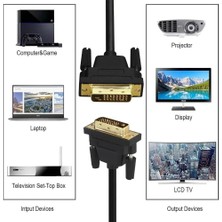 Aydogan's DVI To DVI Monitör Ekran Kablosu 3 Metre Ara Bağlantı Dvi-D 24+1 Örgü Kablo 4632