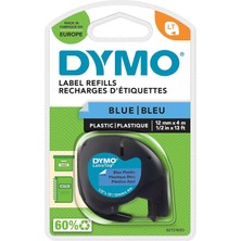Dymo S0721650, Letratag Plastik Şerit (12 mm x 4 Mt), Mavi (59426)