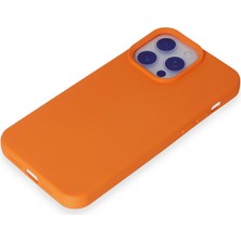 Bezos iPhone 15 Pro Max Kılıf Nano Içi Kadife Silikon - Turuncu