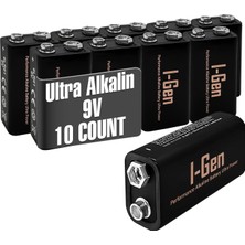 Aydogan's Batteries 6LR61 Ultra Alkalin 9 Volt Pil 9V Kare Pil (10, 9V 10'lu Paket)