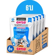 Catzo Somon Etli Yetişkin Kedi Yaş Maması 85 G – 6'lı Paket