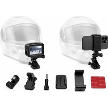 Aydogan's Motosiklet Kaskı Telefon Tutucu ve Aksiyon Kamera Aparatı, Vidalı Tutucu, 360 Derece Ayarlanabilir Mafsal, 3m Vhb Montajlı Set,ınsta 360 Djı Gopro ile Uyumlu, Ksk1