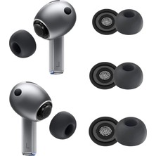 Aydogan's Samsung Galaxy Buds3 Pro / Buds4 Pro Uyumlu Üç Boyut Premium Yedek Silikon Kulaklık Uçları (S, M, L) (Siyah)