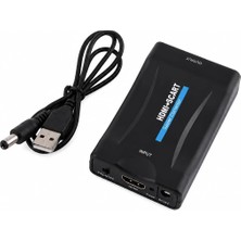 Aydogan's HDMI Scart Dönüştürücü Video Converter, 1080P Destekli, Pal Ntsc Seçilebilir, Tak Çalıştır, 5V Güç Girişli, HDMI Giriş Scart Çıkış Dönüştürücü | Hs-74