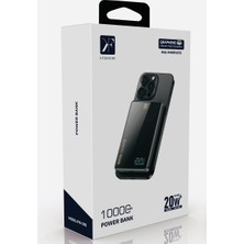 Bezos PW598 10.000 Mah Dijital Göstergeli 20W Type-C ve 15W Kablosuz Şarj Pd Hızlı Şarj Magsafe Powerbank - Siyah