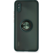 Bezos Professional Redmi 9A Kılıf Montreal Yüzüklü Silikon Kapak - Yeşil