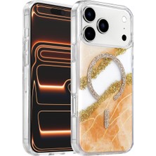 Aydogan's Onegif Apple iPhone 17 Pro Max Lotus Simli Magsafe Kapak - Turuncu