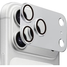 Aydogan's Kamera Lens Koruyucu Için iPhone 17 Pro Max 6.9 Inç, Tam Kapsamlı 9h Temperli Cam Halkalı Kapak, Mat Metal Plaka, Kılıf Dostu, 1 Paket (Gümüş, iPhone 17 Pro Max)