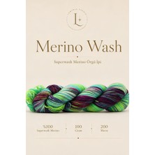 Premium Merino Wash 1 Adet El Boyama %100 Superwash Merino Örgü Ipi, 100 gr 200 M Premium Yün Iplik