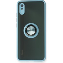 Bezos Professional Redmi 9A Kılıf Montreal Yüzüklü Silikon Kapak - Buz Mavi