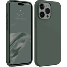 Bezos Professional iPhone 15 Pro Max Kılıf First Silikon - Koyu Yeşil