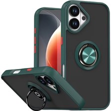 Bezos Professional iPhone 17 Montreal Yüzüklü Silikon Kapak - Yeşil
