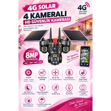 Linadex 4g Solar 4 Kameralı Hd Güvenlik Kamerası-Çift Solar