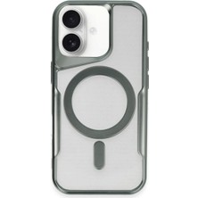 Bezos Professional iPhone 16 Plus Kılıf Boyi Magsafe Silikon Kapak - Yeşil