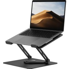 Aydogan's Taşınabilir Katlanabilir Ayarlanabilir Laptop Standı – Alüminyum, Ergonomik Dizüstü Bilgisayar Yükseltici, Kademeli Yükseklik Ayarı, Tüm Laptoplar Için Uyumlu 10 Inç-17 Inç Siyah