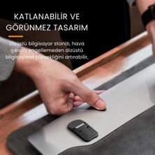Aydogan's Polham Metal 2 Adet 7mm 3m Yapışkanlı Katlanabilir Ultra Mini Laptop Standı,2 Açılı Laptop Yükseltici