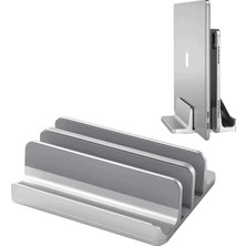 Aydogan's Laptop Standı Dikey Metal Stand MacBook ile Uyumlu Ergonomik Notebook Bilgisayar Tutucu Masaüstü Düzenleyici Alüminyum Gümüş