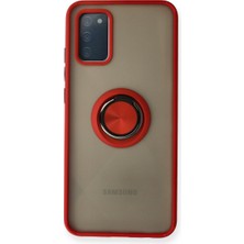 Bezos Professional Galaxy A02S Kılıf Montreal Yüzüklü Silikon Kapak - Kırmızı