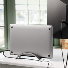 Aydogan's Bookarc MacBook Için | Apple Dizüstü Bilgisayarlar Için Yer Tasarrufu Sağlayan Dikey Dizüstü Bilgisayar Standı (Gümüş)