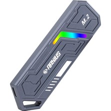 Aydogan's Raxius DK03 Usb-A/type-C Kablolu Rgb 22X80 M.2 Nvme Taşınabilir Harici SSD (Boş Kutu)