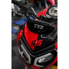 Tvs Raider 125 Için Eğik 125 Yazılı Kafa Detay Sticker (1 Adet)(Kırmızı) | Kendiliğinden Yapışkanlı