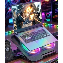 Aydogan's Store Rgb Renkli Çift Fanlı 12’ 17’ 2xusb'li Telefon Tutuculu 6 Kademe Yükseklik Ayarlı Macbook Notebook Laptop Standı N33