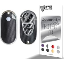 Mercedes 2021–2025 C E S Glc Cle Eqe Eqs Sl Serisi Uyumlu Smart Key Koruyucu, Dekoratif Sticker Seti (Kılıf Değildir) (Siyah Karbon Fiber)