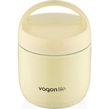 Aydogan's Vagonlife Bento 1200ML Lunchbox 1 Kaseli 4-6 Saat Sıcak/soğuk Termos Özellikli Çelik Sefer Tası Yemek Kutusu (Sarı)