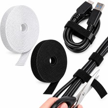 Jetfast 5x2 10 Metre 1 cm 2 Renk Cırt Cırt Sabitleyici Bilgisayar Ev Kablo Tutucu Düzenleyici Toparlayıcı